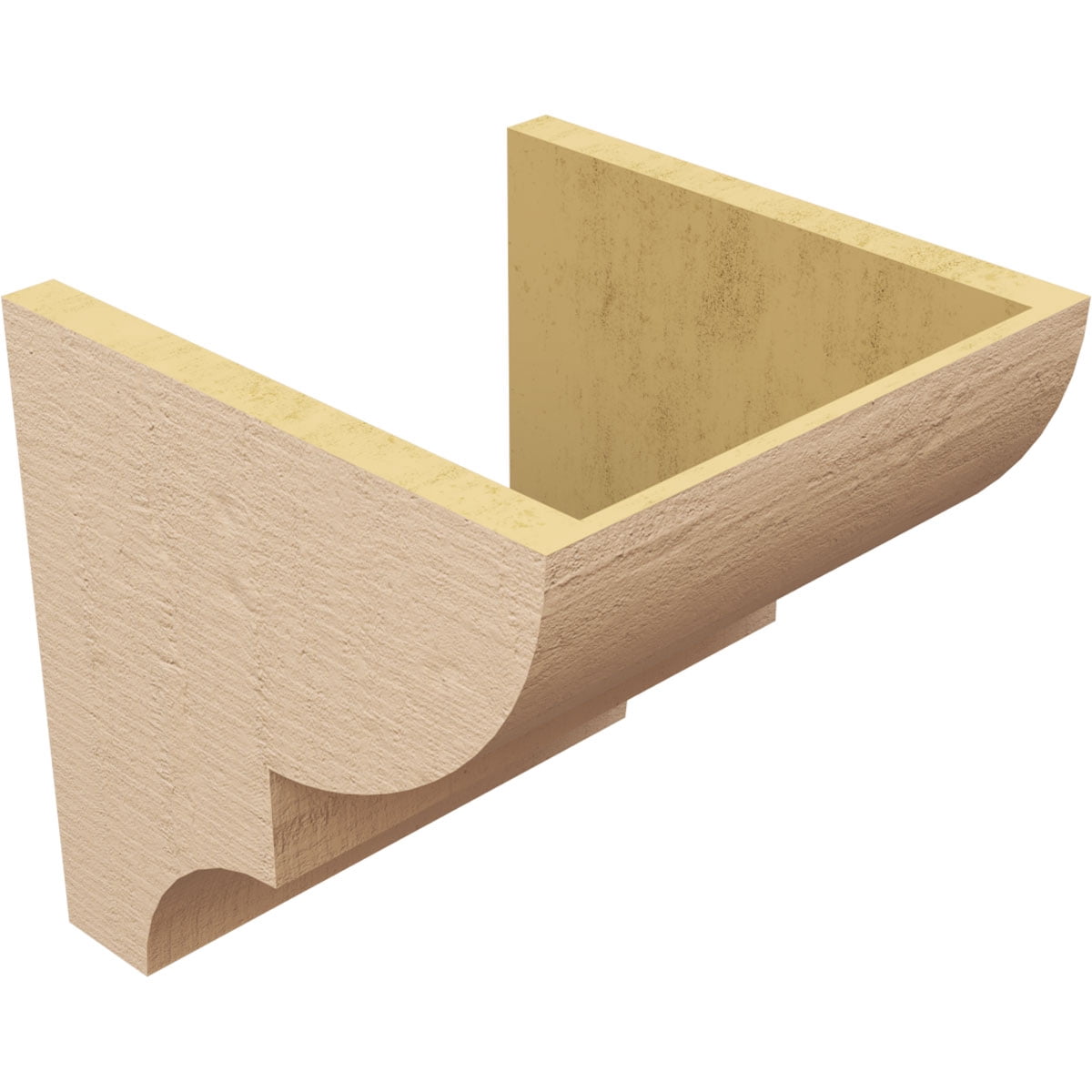 12"W x 12"D x 12"H Wide Ridgewood Rough Cedar Woodgrain TimberThane Corbel, Primed Tan