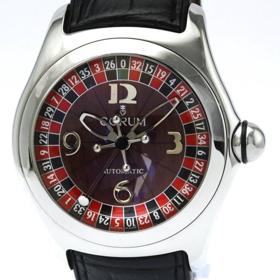 Pre-Owned CORUM Bubble Steel Rubber Automatic Mens Watch 082.150.20 Polished