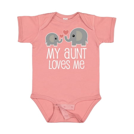 

Inktastic My Aunt Loves Me Niece Nephew Elephant Gift Baby Boy or Baby Girl Bodysuit