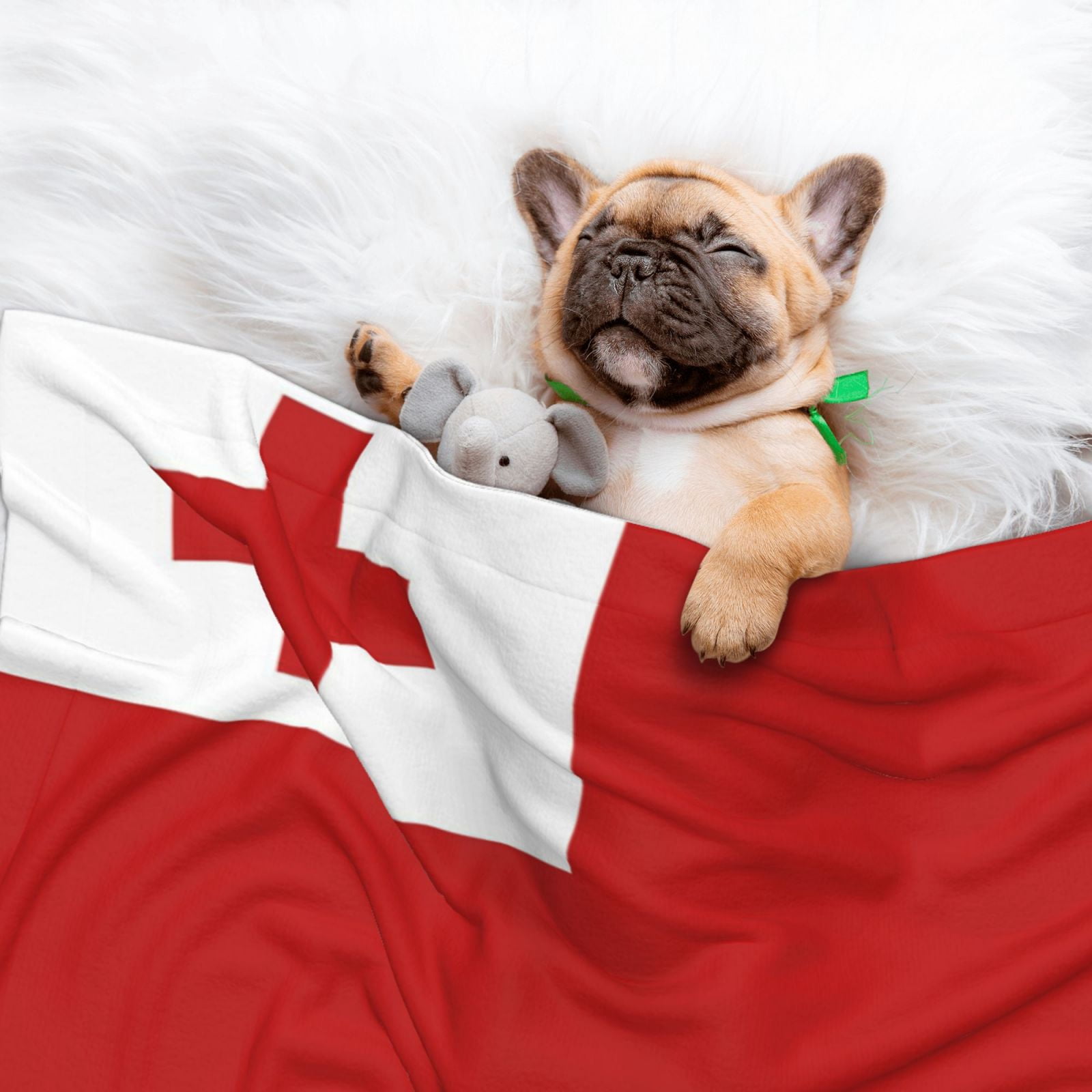 Flannel Throw Dog Blanket Tonga Flag Soft Warm Print Pet Blankets for Small Dog Cat Puppy
