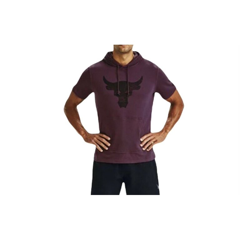 Under Armour Men's Size Project Rock Terry Hoodie Short Sleeve PO Burgundy  - Walmart.com
