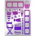 thumbnail image 2 of Movie Projector Pattern Stainless Steel Stencils 5.5x7.5inch Movie Tape Popcorn Ice Cream Pattern Painting Template Journal Tool for Wood Burning Pyrography Engraving DIY Craft, 2 of 9