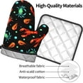 thumbnail image 4 of Lobster Crab Shrimp and Bubbles Oven Mitts and Pot Holders Marine Animals on Black Background Heat Resistant Oven Mitts Safe for Baking Cooking BBQ, 4 of 6