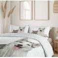 thumbnail image 6 of Ambesonne Cat Duvet Cover Set, Animals Pets Dogs Digital, Queen, White and Grey, 6 of 6