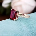thumbnail image 2 of 2Ct Lab Created Red Ruby Emerald Cut Classy & Premium Engagement Cute Ring In 14K Yellow Gold Plated, 2 of 3