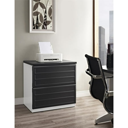 Office Lateral Wood - Ameriwood Home Pursuit Lateral File Cabinet, White/Gray