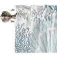 thumbnail image 5 of Blue Ocean Shell Kitchen Curtains and Valances Set, Rod Pocket Curtains Tier for Bedroom Living Room Cafe 24 Inch Length, Coastal Beach Starfish Coral Kitchen Curtains for Window 3 Piece Set, 5 of 6