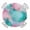 Teal Green Pink, variant on Blue Grey Geometric Round Tablecloth for 36-44 Inch Tables,Fitted Table Cover with Elastic Edge,Vintage Shabby Chic Abstract Stripes Waterproof Outdoor Table Cloth Protector for Patio Garden Dinner
