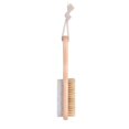 thumbnail image 2 of Natural Bristle Foot Brush and Pumice Stone Combo with Rope Wood Handle - Exfoliating Pedicure Remove Calluses, 2 of 3