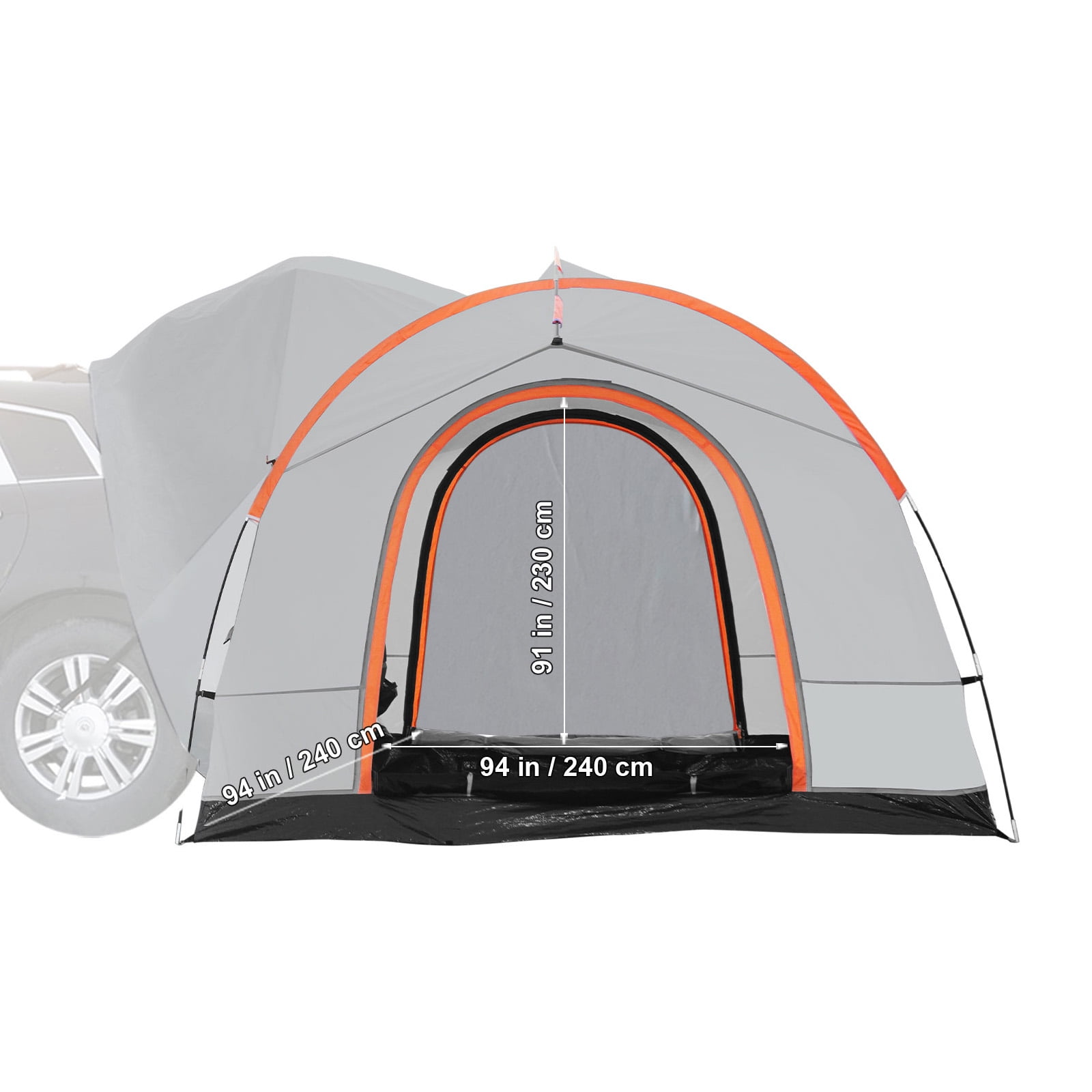 VEVOR SUV Camping Tent 8-8 Ft Waterproof Pickup SUV Tent with Rainfly Carry Bag Car Canopy Shelter for Camping Outdoor Travel