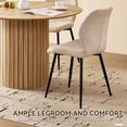 thumbnail image 4 of 47" Round Dining Table Set of 4, Natural Wood Kitchen Table with 4 Beige Boucle Dining Chairs, 4 of 7