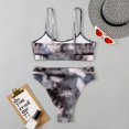 thumbnail image 2 of Aayomet Swimsuit For Women Women Two Piece Scoop Neck Bikini Crop Top High Cut Swimsuit Sporty High Waisted BathStrap Wrap,Gray L, 2 of 5