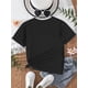 thumbnail image 3 of Camiseta para niña con estampado de setas y letras - Algodón suave, negra con diseño "Somebody's Feral Youngsters", linda camiseta de verano para niñas, lavable a máquina, 3 of 6
