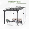 thumbnail image 2 of BaPiPro 8'x10' Hardtop Gazebo with Aluminum Frame & Polycarbonate Panel, Wall Mounted Gazebos Lean to Pergola, Outdoor Patio Grill Gazebo for Backyard, Garden, Deck, 2 of 7