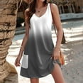 thumbnail image 4 of Womens Summer Casual Dresses Gradient Print Bohemian V Neck Sleeveless Pockets Loose Tank Top Mini Dress Daily-Wear, 4 of 5