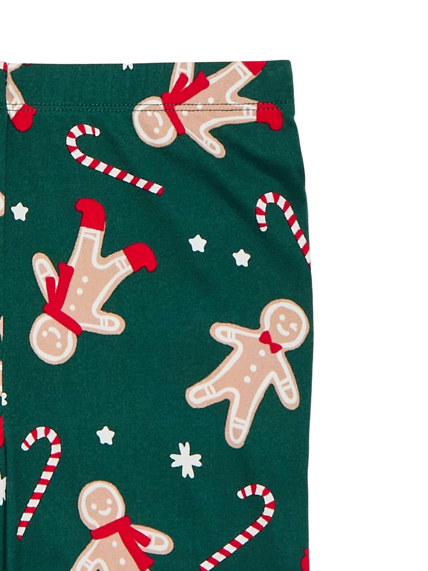 Holiday Time Toddlers Matching Family Pajamas Gingerbread Cookie Top and Pants Set, 2-Piece, Sizes 2T-5T