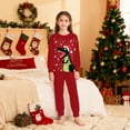 thumbnail image 3 of SonxaHe Little Boy Girl Christmas Outfits Animal Print Long Sleeve Top Pants Kids Loungewear Home Wear Holiday Outfits Red,Sized 5-6, 3 of 7