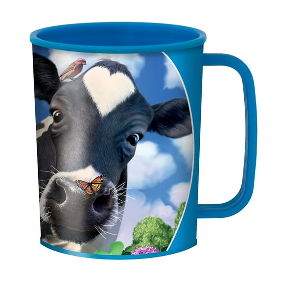 3D LiveLife Drinking Cup Curious Cow by Deluxebase Lenticular 3D Kids Plastic Cup 10oz Art