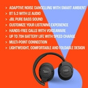 JBL Tune 770NC - سماعات رأس لاسلكية تعمل على إلغاء الضوضاء المتكيفة - أسود
