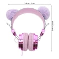 thumbnail image 2 of Children Headset Rhinestone Glitter Kids Headset Furry Ball Over Ear Headset, 2 of 6