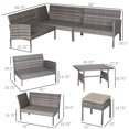 thumbnail image 3 of Outsunny 6 Pieces Patio Furniture Set Outdoor Dining Set Khaki, 3 of 10