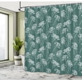 thumbnail image 4 of Ambesonne Botanical Shower Curtain, Meadow Flowers Drawing, 69"Wx84"L, Hunter Green White, 4 of 4