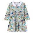 thumbnail image 2 of ATOGUTA Girls Fall Dress Floral Long Sleeve Midi Princess Dresses for Holiday Party Size 2T-8, Green, 2 of 6