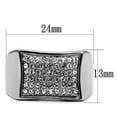 thumbnail image 2 of Luxe Jewelry Designs Men's Stainless Steel Pave Ring with Clear Crystals - Size 11, 2 of 4