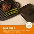 thumbnail image 5 of Bruntmor Pre-Seasoned Cast Iron Single Burner 10X10 Reversible Grill Griddle w/Heavy Grill Press, 5 of 9