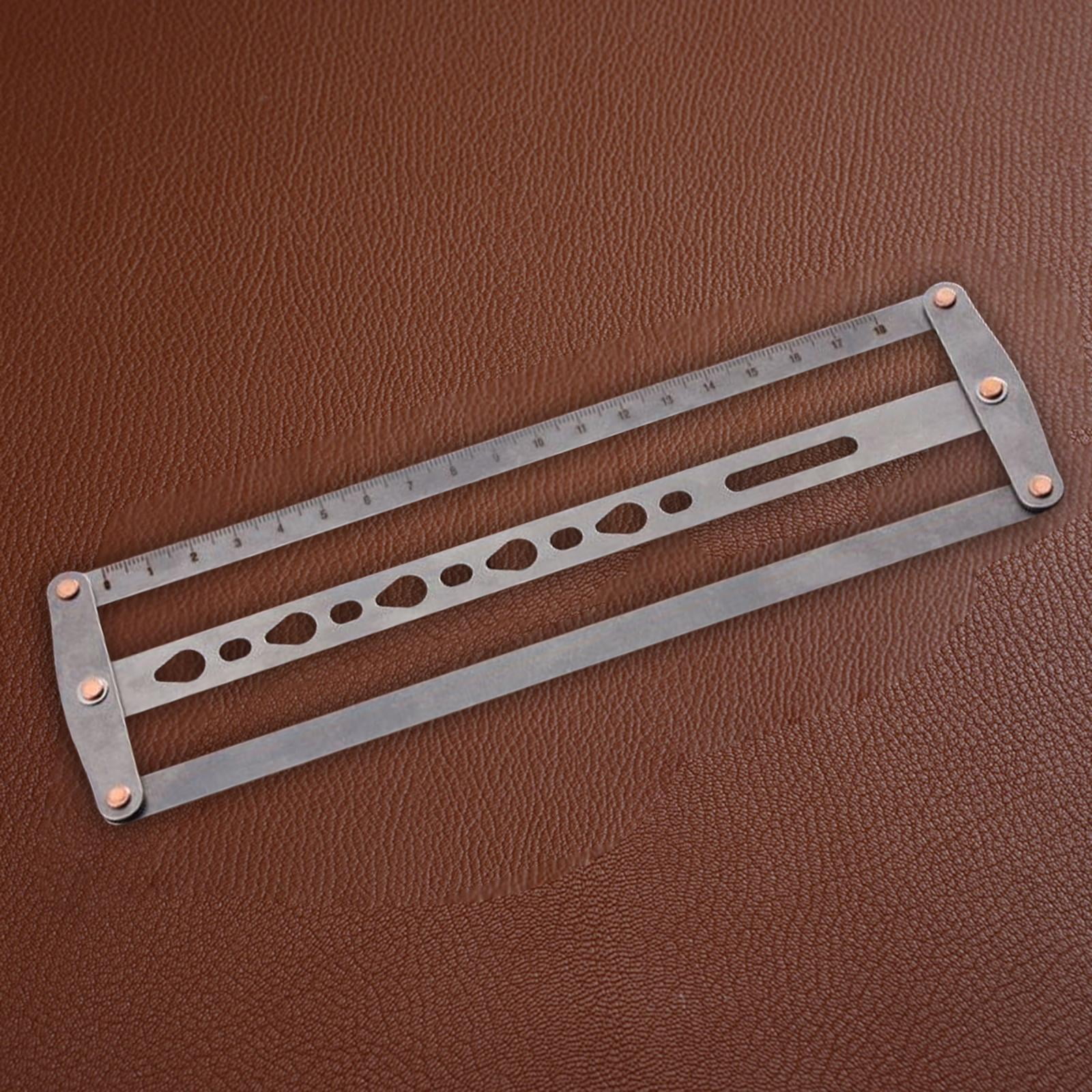 Leather Belt Auxiliary Positioning Punch Ruler Punch Hole Spacing Tools Stainless Steel Durable Leathercraft Tool Handmade Belt End