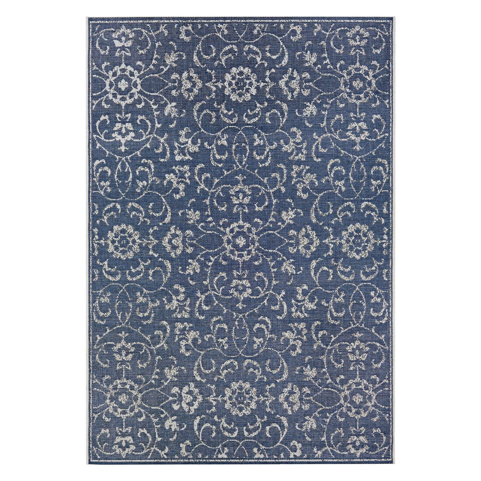 Couristan Monte Carlo Summer Vines Pewter-Ivory Indoor/Outdoor Area Rug