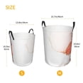 thumbnail image 5 of XMXY Round Laundry Basket Organizer, Orange Marble Ink Abstract Art Waterproof Collapsible Dirty Clothes Basket Laundry Hamper, Medium Size, 5 of 8