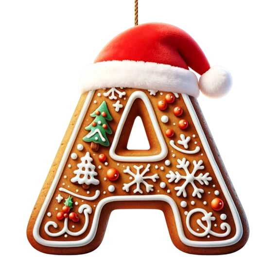 TanSiDing 26 Letters Acrylic Christmas Tree Ornaments, Red Santa Alphabet Holiday Decorations, Festive Xmas Pendant Hanging for Home Fireplace Window Wreath