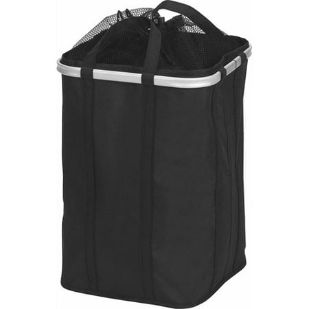 Household Essentials Aluminum Square Ring Krush Hamper, Black