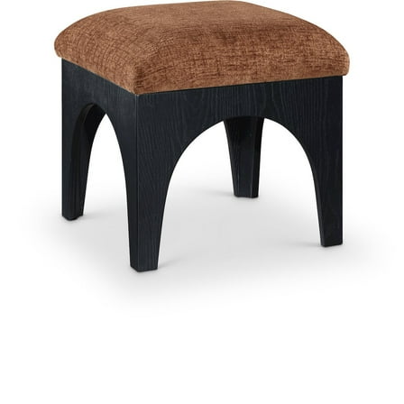 Meridina Furniture Lawson Cognac Chenille Fabric Upholstered Ottoman