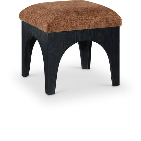 Meridina Furniture Lawson Cognac Chenille Fabric Upholstered Ottoman
