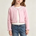 thumbnail image 6 of Toddler & Big Girls 3D Flower Knit Cardigan Crewneck Long Sleeve Casual Comfortable Sweater Coat for Kids 1-13Y Pink, 6 of 9