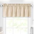 thumbnail image 5 of PowerSellerUSA Stitch Embroidery Borders Window Kitchen Valance, 58W x 14L inches Curtains Valance with Rod Pocket Holding, Polyester Material Short Window Curtain Valance for Kitchen Decor, Tan, 5 of 5