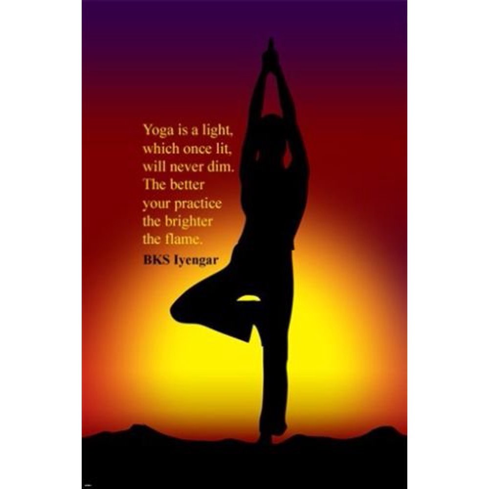 Tree Yoga Pose Inspirational Quote Poster By Bk Iyengar 24X36 Walmart