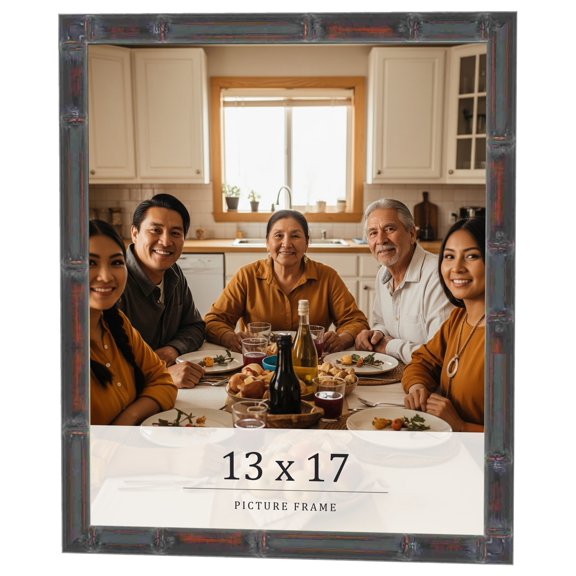 13x17 Frame Brown Bamboo with Dark Coffee/Walnut Finish | Solid Wood Picture Frame Width 0.75