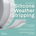 thumbnail image 3 of 33 Feet Self Stick Silicone Door Seal Strip for Windows, Doors, Glass Shower Door, Sliding Door Weatherstrip Draft Stopper Weather Stripping Tape Roll Exterior Door Frame Sealers, 3 of 8