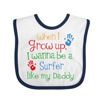 Inktastic Surfer Like Daddy Childs Surfing Boys or Girls Baby Bib
