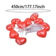 thumbnail image 3 of 177.17 Inch Red Heart String Lights for Valentine's Day Decor, Battery Operated LED Fairy Lights, Romantic Hanging Ornaments for Bedroom Wedding Anniversary, Galentine's Party Room Decor, 3 of 8