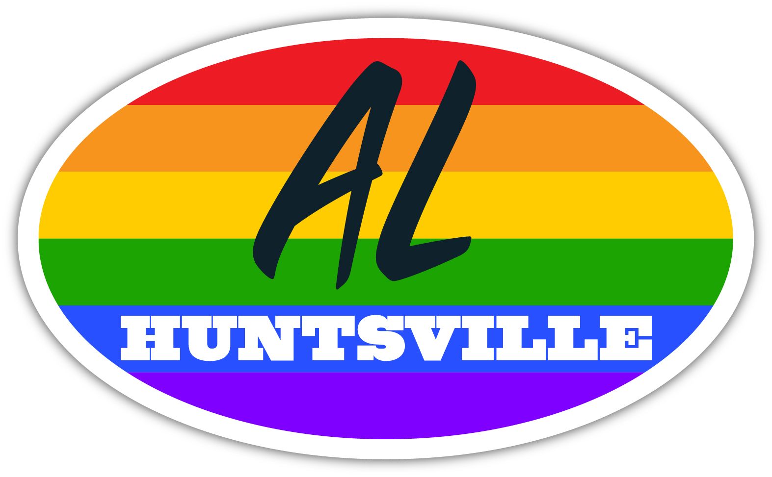 Huntsville AL Alabama Madison County Rainbow Pride Flag 6 Stripes Pride