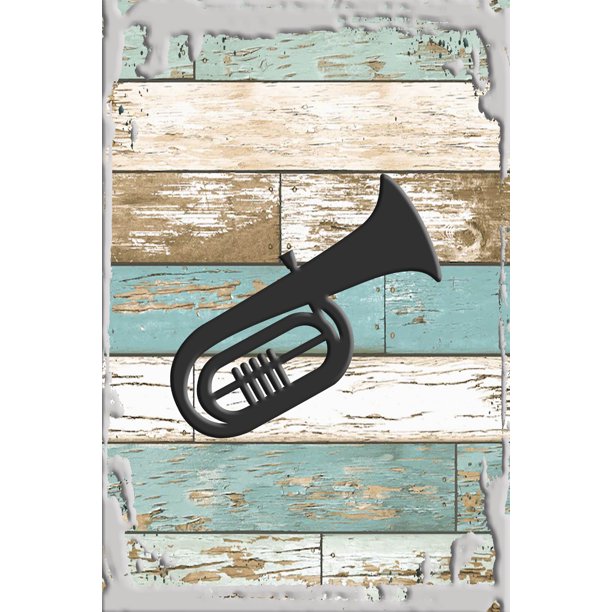 Tuba Silhouette Music Band Instrument Play Notes Scales Brass White Wall Art Decor Funny Gift Walmart Com