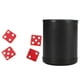 thumbnail image 1 of FELTECHELECTR 1 caja de dados de cuero sintético, tazas de dados silenciosas, suministros para juegos de entretenimiento, vasos de almacenamiento de dados para KTV Bar con 4 dados rojos transparentes., 1 of 7