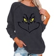 thumbnail image 1 of Chandail de Noël Abordable Corashan Chandail de Noël Laid Blouses à Manches Longues pour Femmes Décontracté Col Rond Chemise Blouse Imprimée Hauts Coupe Ample Automne Gris, G, 1 of 4