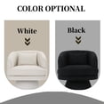 thumbnail image 4 of CRERIYO 360° Swivel Accent Chair Set of 2, Cloud Velvet Upholstered Barrel Seat with a Pillow, Round Lounge seating for Living Room, Black, 4 of 6