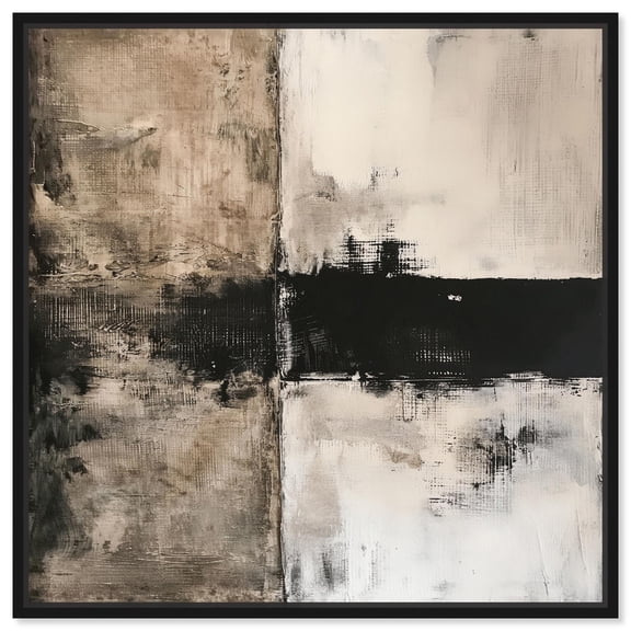Muddy Veil I Canvas Neutral Abstracts by Art Remedy, Black Frame, 12" x 12"