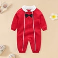 thumbnail image 5 of CAICJ98 Infant Baby Girl Long Sleeve Romper Cotton Cute Style Newborn Toddler Jumpsuit Outfit 0-18 Months (Red,7-10 Months), 5 of 6